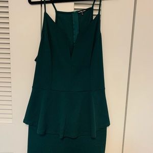 Charlotte Russe peplum body con dress green